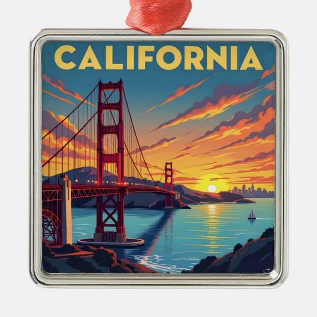 California Keepsake | The Golden Gate Bridge  Julgransprydnad Metall (Framsidan)