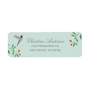 California Kolibri-adress Returadress Etikett