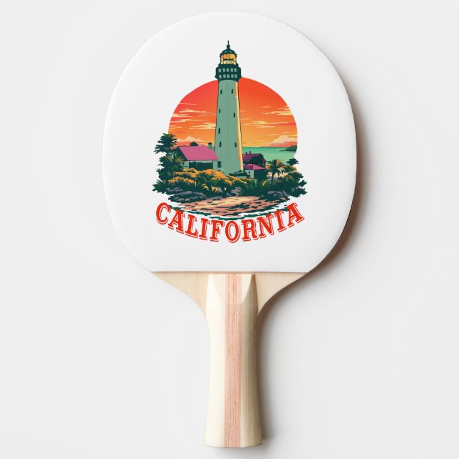 California Lighthouse Sunset View Pingisracket (Framsidan)