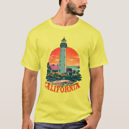 California Lighthouse Sunset View T Shirt