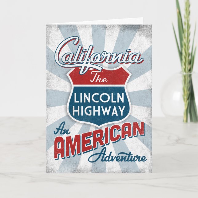 California Lincoln Highway Vintage America Kort (Framsida)