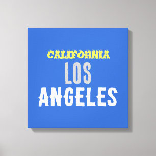 California Los Angeles City USA Retro Vintage Blue Canvastryck