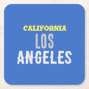 California Los Angeles City USA Retro Vintage Blue Underlägg Papper Kvadrat