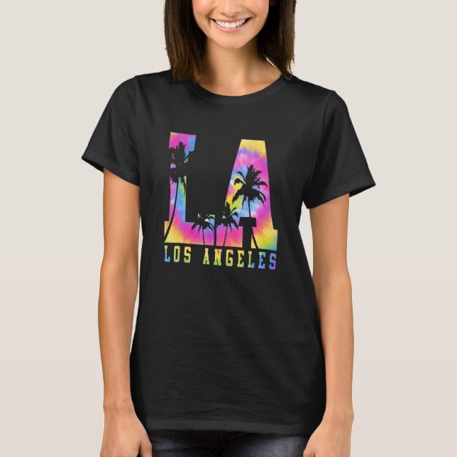 California Los Angeles La Tie Dye Throwback Class T Shirt (Framsida)