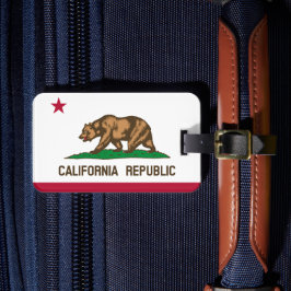 California Luggage Tags, patriotic California Flag Bagagebricka