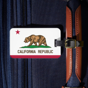 California Luggage Tags, patriotic California Flag Bagagebricka