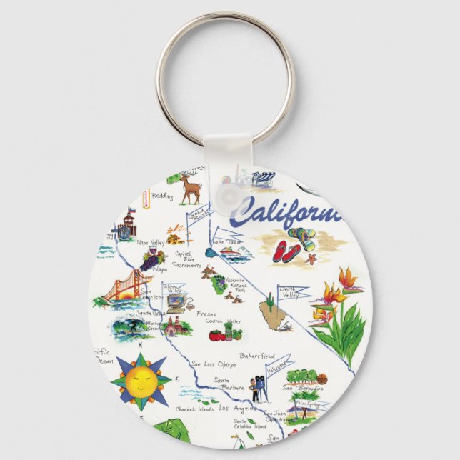 California Map keychain Nyckelring (Framsida)