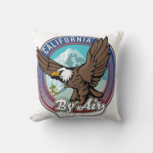 California med flyg-resebroderi  kudde (Framsida)