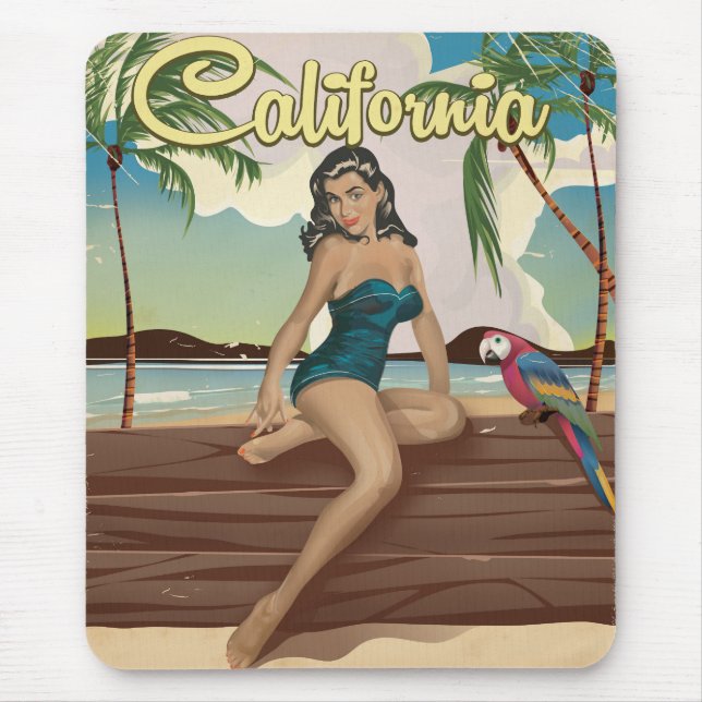 California Modell retro reseaffisch Musmatta (Framsidan)