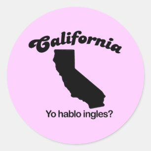 California Motto - Yo hablo ingles Runt Klistermärke