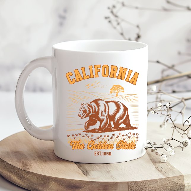California Nature Lover Gift – Retro Bear Design Kaffemugg (Skapare uppladdad)