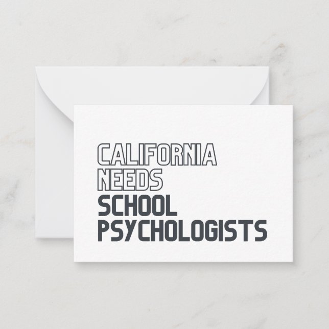 California Need School Psychologists Note Cards Anteckningskort (Framsida)