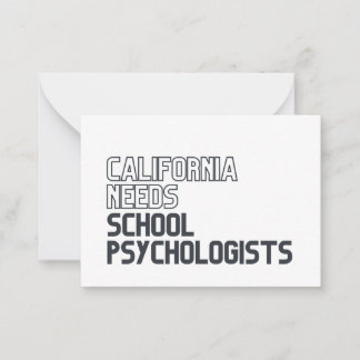 California Need School Psychologists Note Cards Anteckningskort