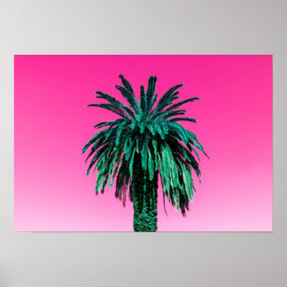 California Neon Handflatan Träd Poster