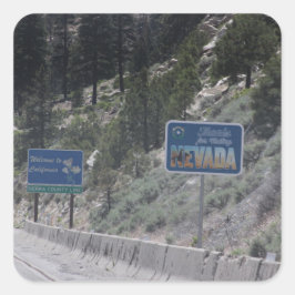 California-Nevada Stateline Stickers Fyrkantigt Klistermärke