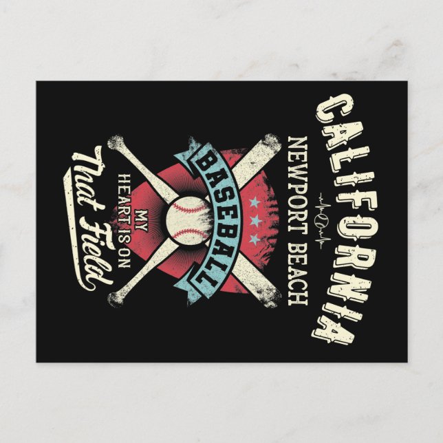 California Newport Beach Baseball Vykort (Framsida)