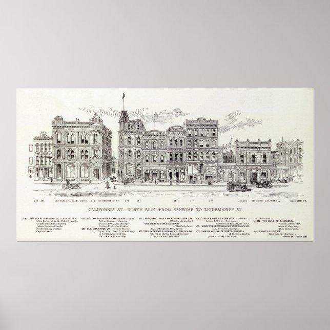 California North Sansome och Leidesdorff Poster (Framsidan)