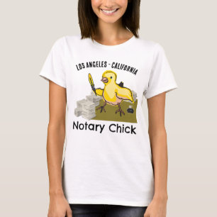 California Notary Chick Gult Feather Quill T Shirt