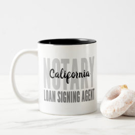 California Notary Loan Signing Agent Black Font Två-Tonad Mugg