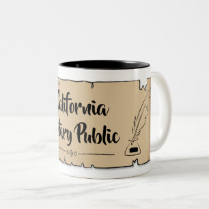 California Notary Public Rulla Feather Quill Två-Tonad Mugg