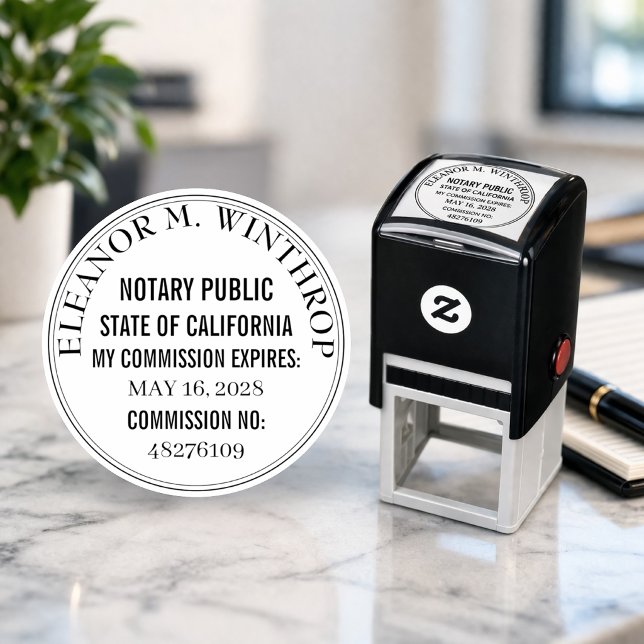 California Notary Public Rund  Självfärgande Stämpel (Skapare uppladdad)