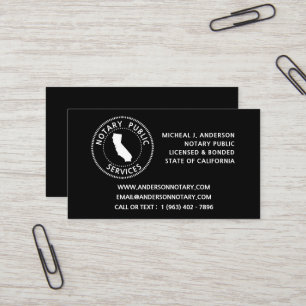 California Notary Public Services Visitkort