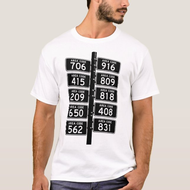 California områdeskod T-shirt  (Framsida)