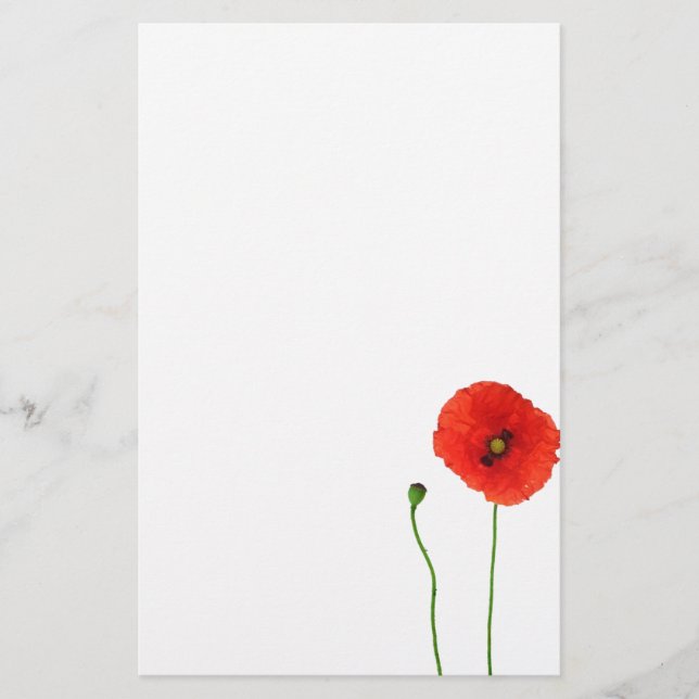 California Orange Red Poppy Simple Beauty Brevpapper (Framsida)