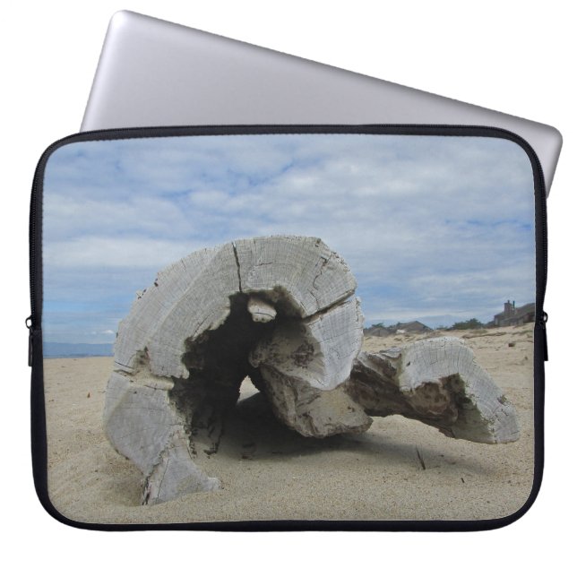 California Pacific Kusten Driftwood Photo Beach Laptop Fodral (Framsidan)