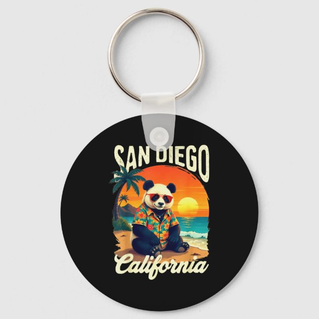 California Panda Zoo San Diego New Year 2025 Famil Nyckelring (Framsida)