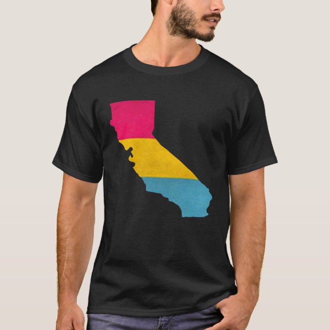 California Pansexual Flag T Shirt (Framsida)