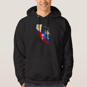 California Philippine Flagga Filipino Hoodie