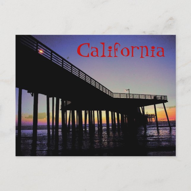 California Pier Postcard Vykort (Framsida)