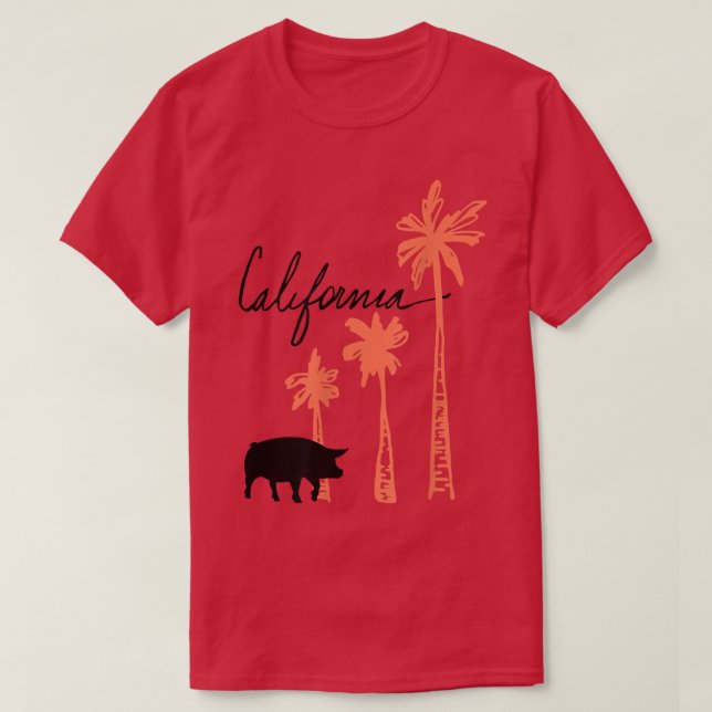 California Pigs Hogs And Palm Trees 382  T Shirt (Design framsida)