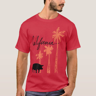 California Pigs Hogs And Palm Trees 382  T Shirt