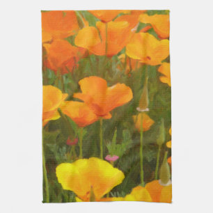 California Poppies Art Kökshandduk