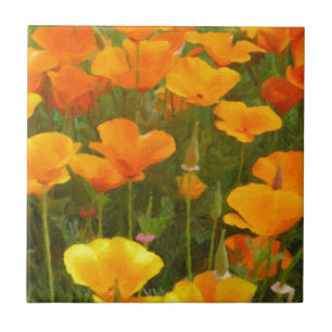 California Poppies Kakelplatta