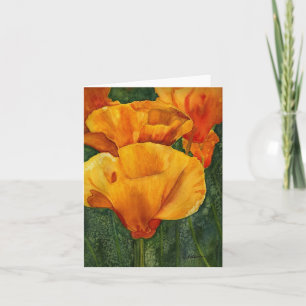California Poppies notecard Kort