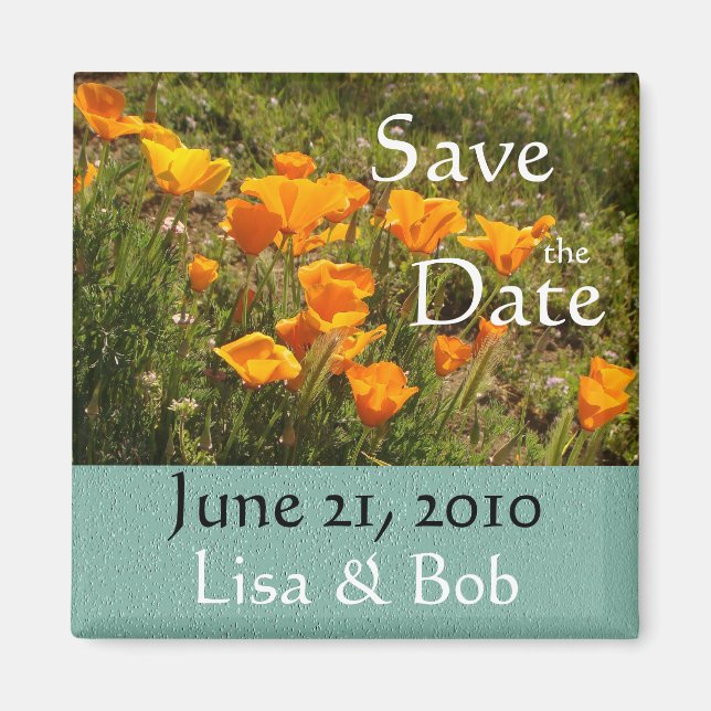 California Poppies Spara datum magneter (Framsidan)