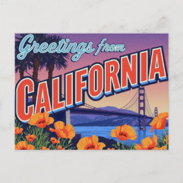 California Poppy and Bridge Vykort