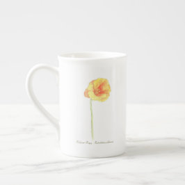 California Poppy Bone China Mugg Benporslin Mugg