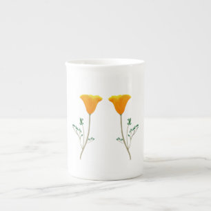 California Poppy Bone China Mugg Benporslin Mugg
