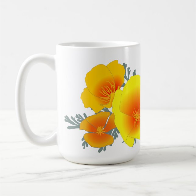 California Poppy Bouquet (ingen text) Mugg (Vänster)