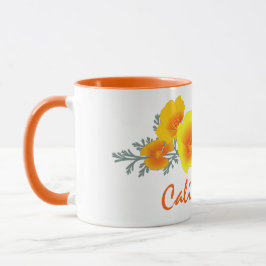 California Poppy Bouquet med California Text Mugg