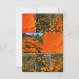 California Poppy Collage Anteckningskort