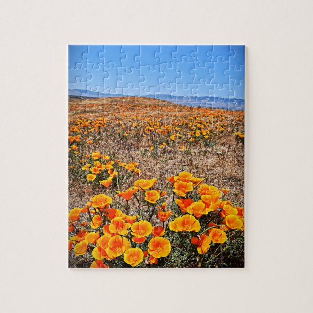 California Poppy Fält - Flowers - 8x10 - 110 pcs Pussel (Vertikal)