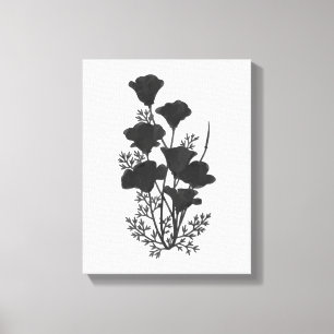 California Poppy Flower Silhouette U Plocka Bg Fär Canvastryck