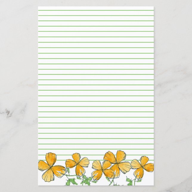 California Poppy Flowers Orange Grönt Led (Framsida)