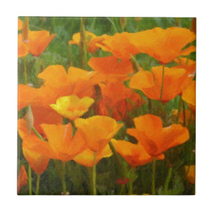 California poppy impasto kakelplatta