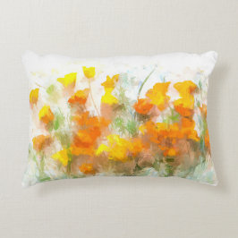 California Poppy Impressionistic Art Prydnadskudde